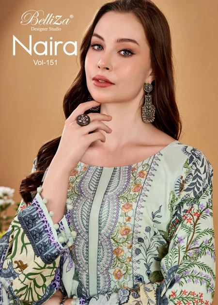 Naira Vol 151 By Belliza Pure Cotton Printed Dress Materials

